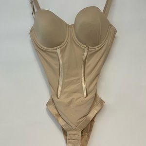 Flexes maidenform bide tan body slimming bra 36c style 1256 shaper bodysuit